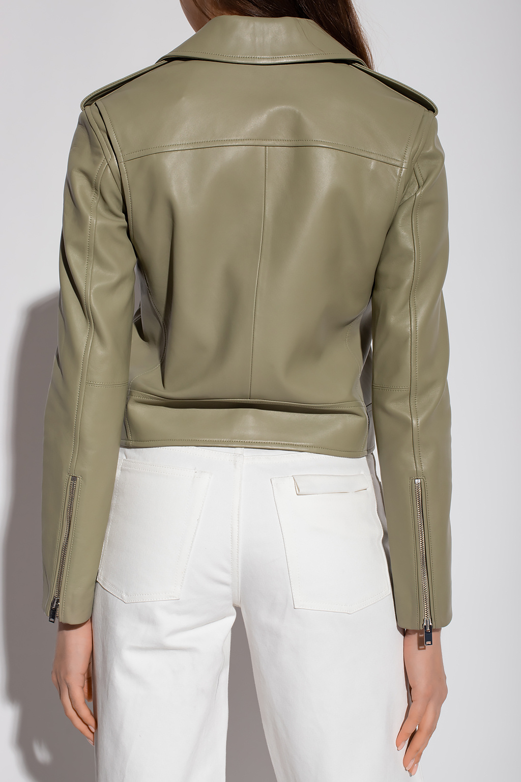 Theory leather moto on sale jacket